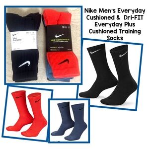 Nike Men's Everyday Cushioned & Dri-FIT Everyday Plus Cushioned Training Socks